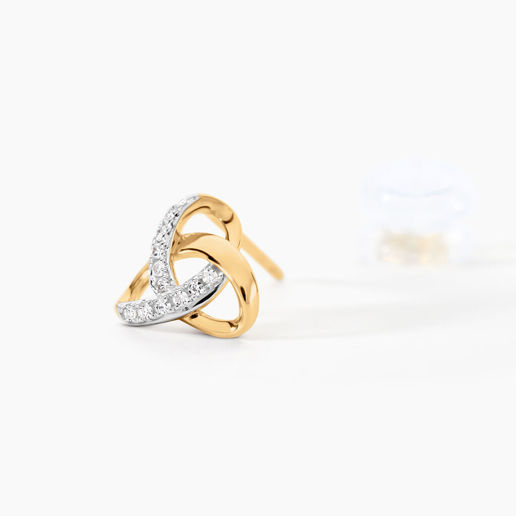 Boucles D'oreilles Puces Constellation Or Jaune Diamant - Clous d'oreilles Femme | Histoire d&rsquo;Or