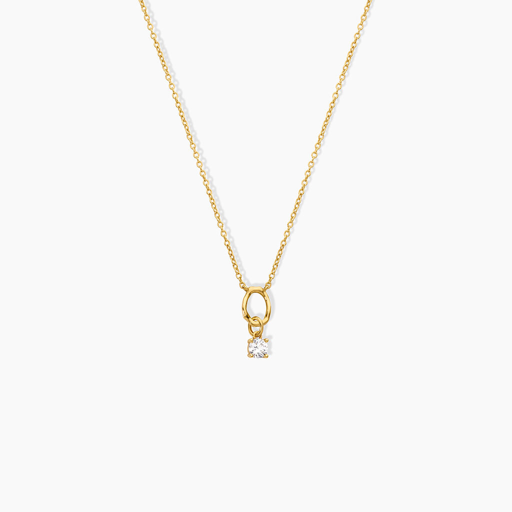 Collier Cladie Argent Dor&eacute; A L'Or 750/1000 Oxyde De Zirconium - Colliers Femme | Histoire d&rsquo;Or