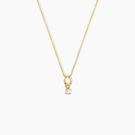 Collier Cladie Argent Dor&eacute; A L'Or 750/1000 Oxyde De Zirconium - Colliers Femme | Histoire d&rsquo;Or