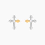 Boucles D'Oreilles Puces Or Jaune Argent Blanc Oxyde De Zirconium - Clous d'oreilles Femme | Histoire d&rsquo;Or