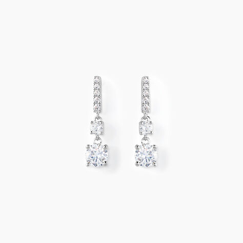 Boucles D'oreilles Pendantes Corianne Argent Blanc Oxyde De Zirconium - Boucles d'oreilles fantaisie Femme | Histoire d’Or