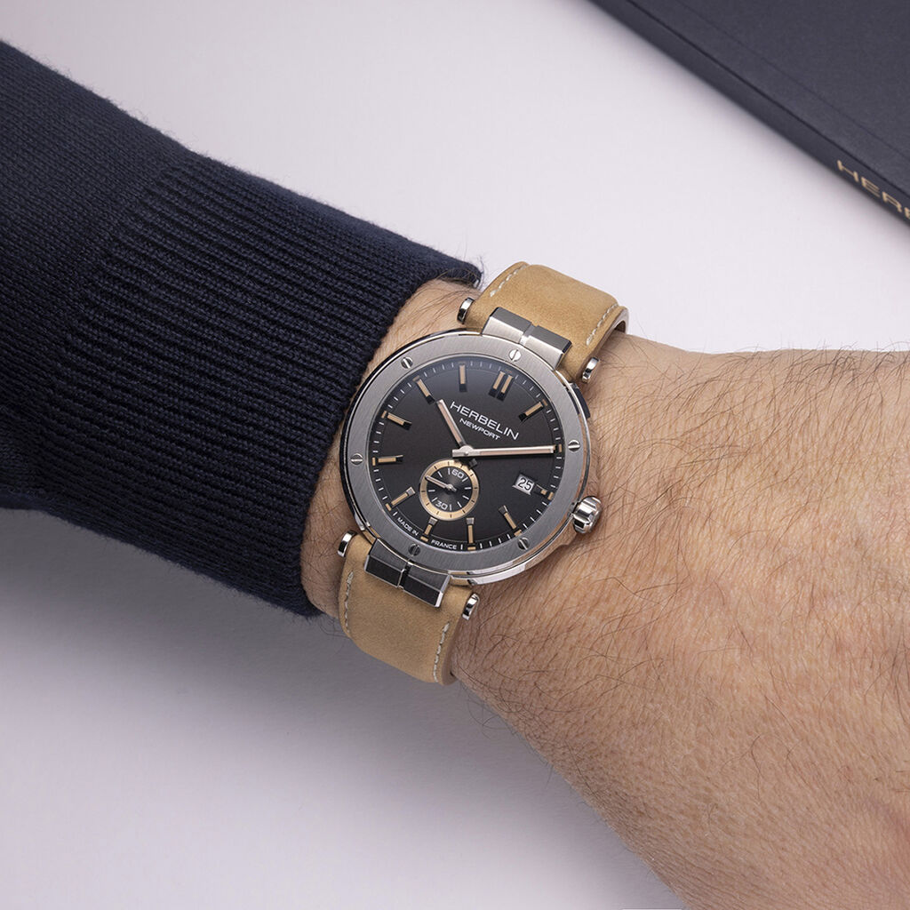 Montre Herbelin Newport Elegance Noir - F&ecirc;te des p&egrave;res Homme | Histoire d&rsquo;Or