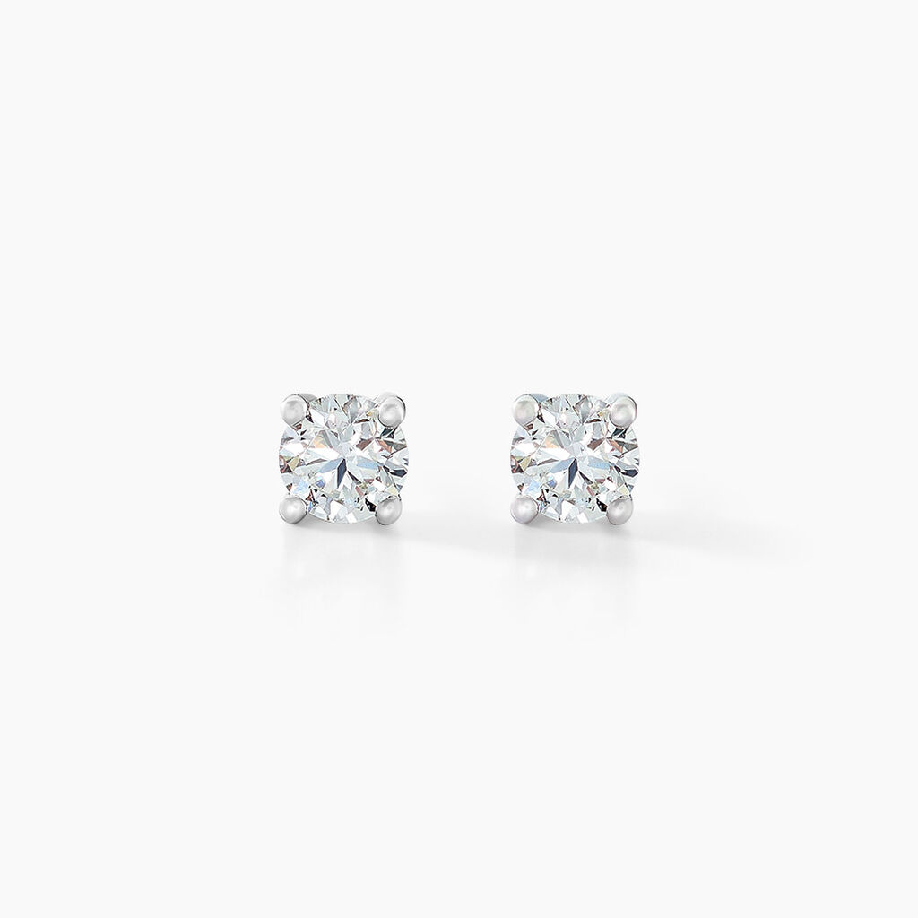 Boucles D'oreilles Puces Aphrodite Or Blanc Diamant - Clous d'oreilles Famille | Histoire d&rsquo;Or