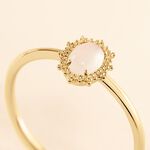 Bague Vintage Love Plaqu&eacute; Or Jaune Pierre De Lune - Bagues solitaires Femme | Histoire d&rsquo;Or