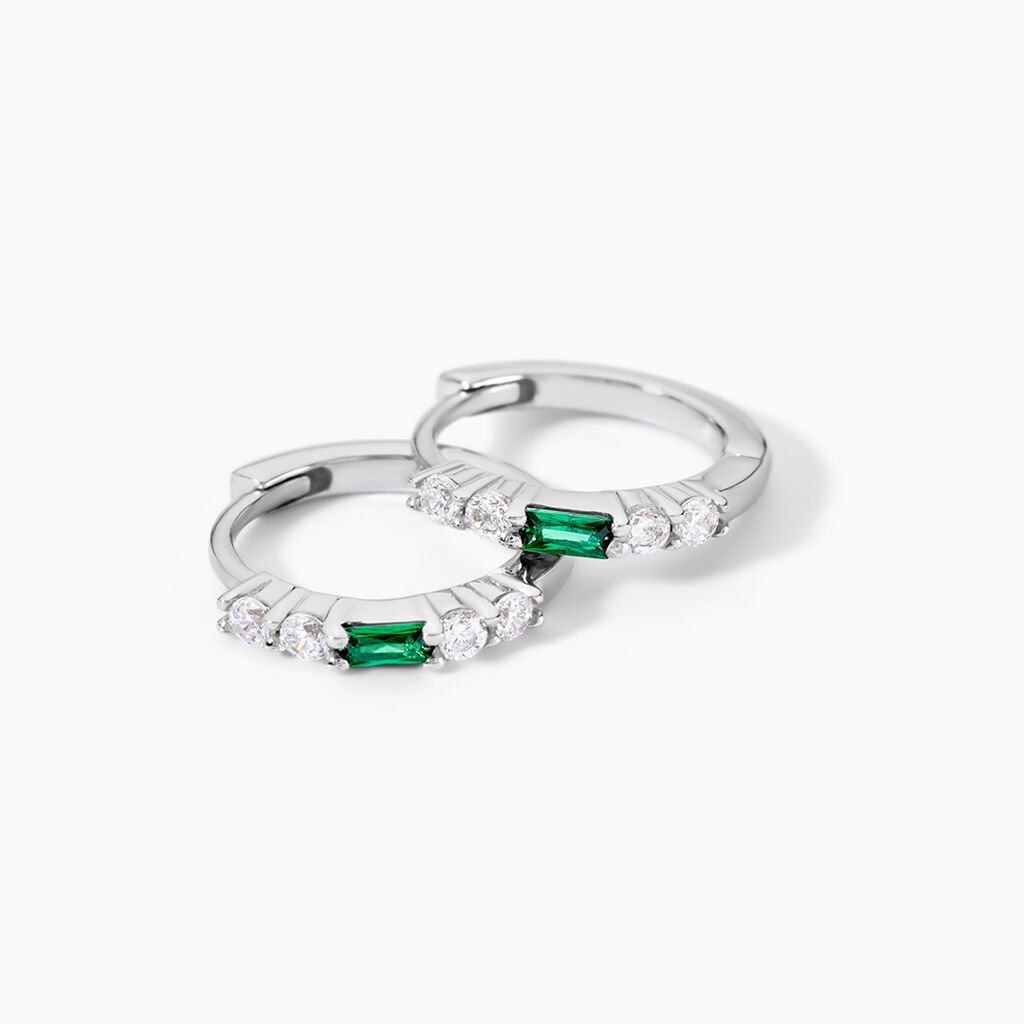 Cr&eacute;oles Felisa Argent Blanc Oxyde De Zirconium - Boucles d'oreilles cr&eacute;oles Femme | Histoire d&rsquo;Or