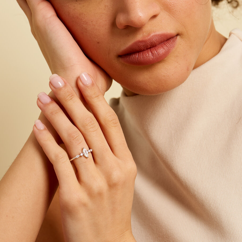 Bague Winter Sweetness Argent Blanc Oxyde De Zirconium - Bagues solitaires Femme | Histoire d’Or