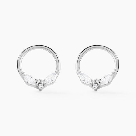 Boucles D'oreilles Pendantes Catiane Argent Blanc Oxyde De Zirconium - Boucles d'oreilles fantaisie Femme | Histoire d&rsquo;Or