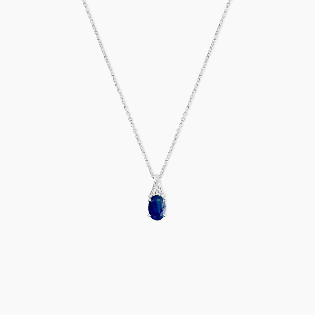 Collier Marie Or Blanc Saphir Diamant - Colliers Femme | Histoire d’Or