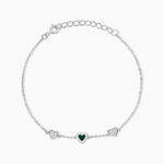 Bracelet Serment D'Argent Argent Blanc Malachite Oxyde De Zirconium - F&ecirc;te des m&egrave;res Femme | Histoire d&rsquo;Or