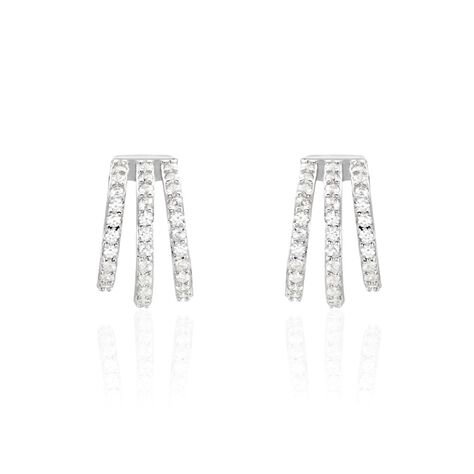 Boucles D'oreilles Pendantes Jachin Argent Blanc Oxyde De Zirconium - Boucles d'oreilles fantaisie Femme | Histoire d’Or