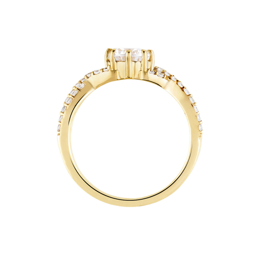 Bague Solitaire Plaqué Or Jaune Arienne Oxydes De Zirconium - Bagues solitaires Femme | Histoire d’Or