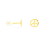 Boucles D'oreilles Puces Bilal Peace Or Jaune - Clous d'oreilles Femme | Histoire d&rsquo;Or