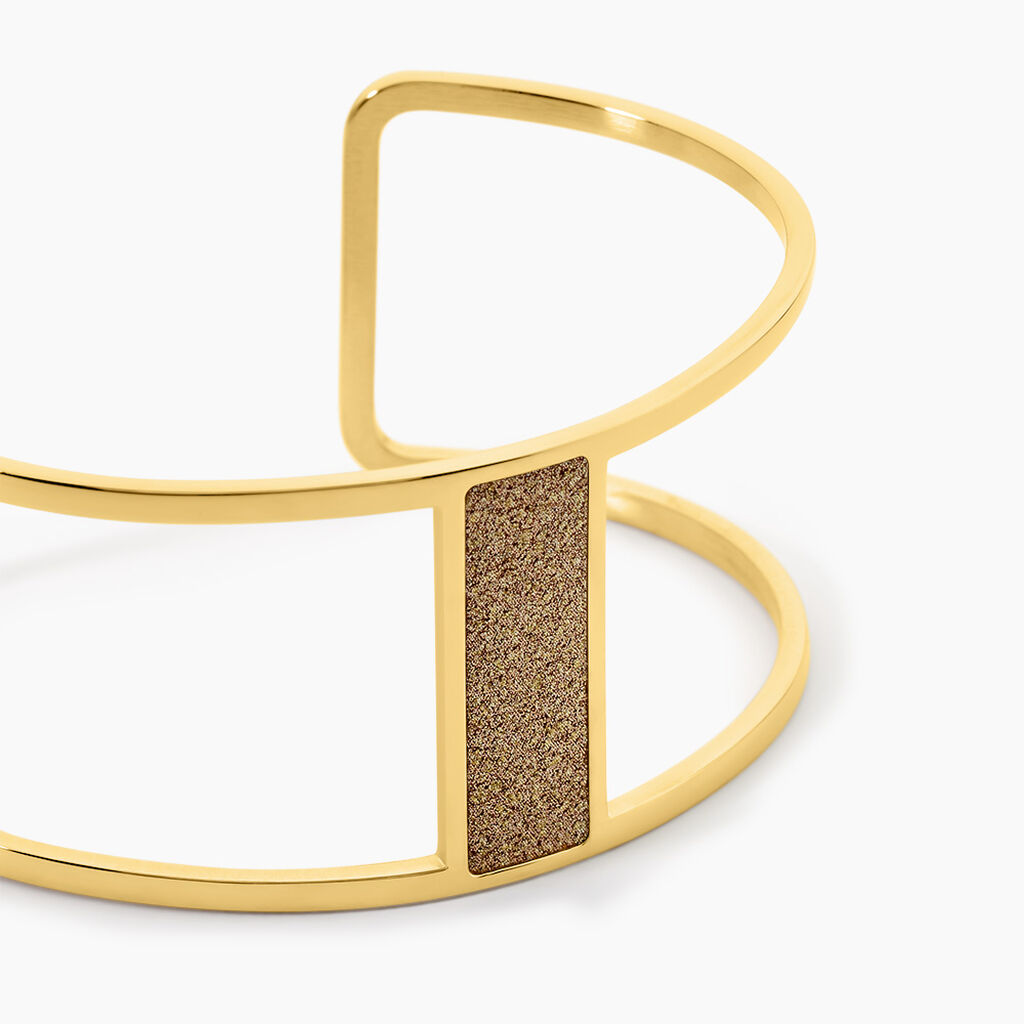 Bracelet Manchette Acier Dor&eacute; Maria - Bracelets manchettes Femme | Histoire d&rsquo;Or