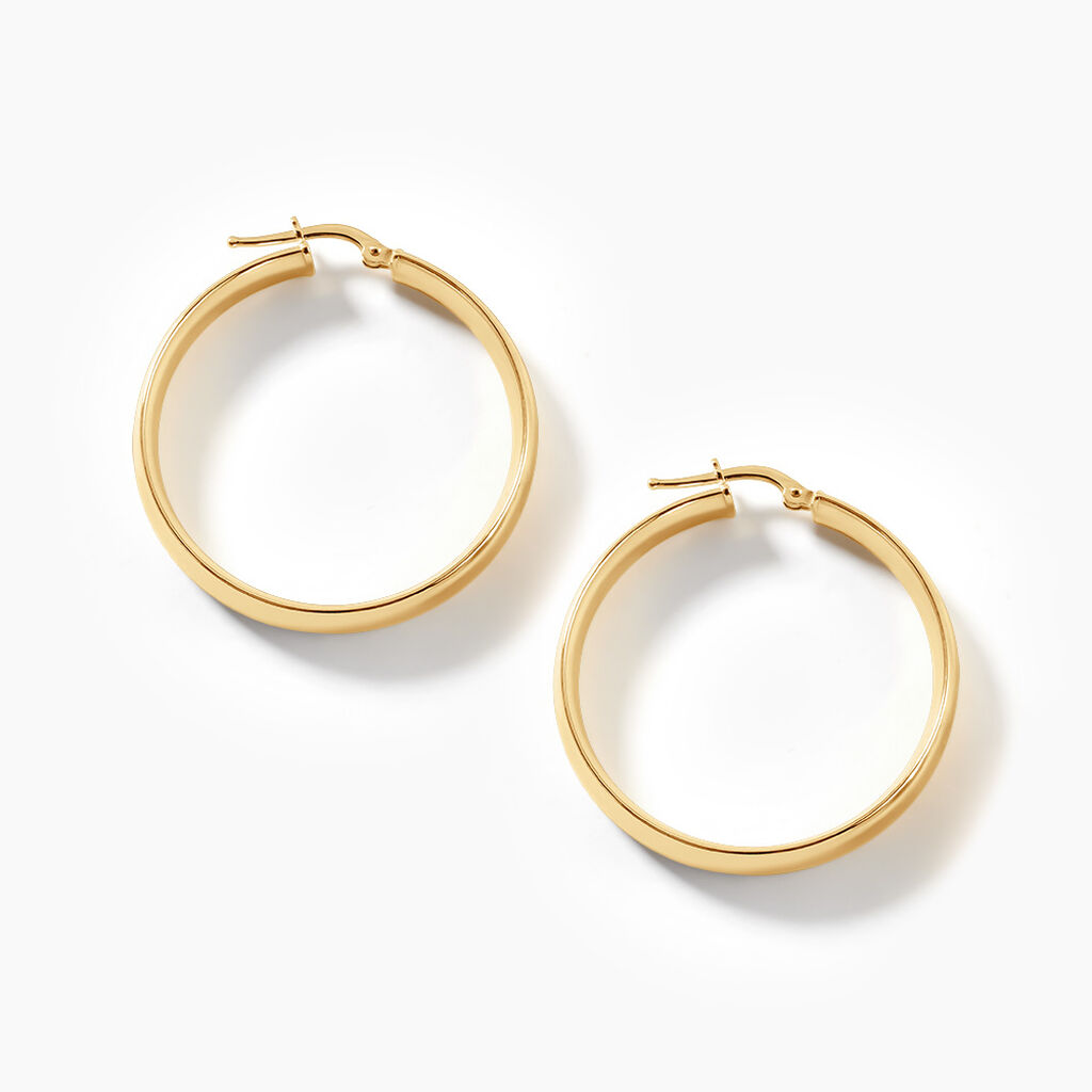 Cr&eacute;oles Terezia Argent Dor&eacute; A L'Or 750/1000 - Boucles d'oreilles cr&eacute;oles Femme | Histoire d&rsquo;Or