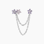 Bijou D'oreille Unitaire Purple Bloom Argent Blanc Oxyde De Zirconium - Boucles d'oreilles fantaisie Femme | Histoire d&rsquo;Or