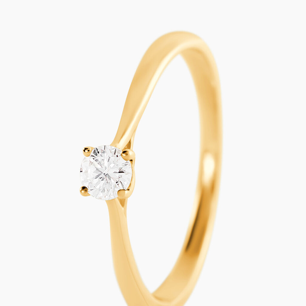 Bague Solitaire Victoria Or Jaune Diamant - Bagues solitaires Femme | Histoire d&rsquo;Or