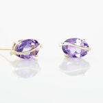 Boucles D'oreilles Puces Or Jaune Prudencia Am&eacute;thystes - Clous d'oreilles Femme | Histoire d&rsquo;Or