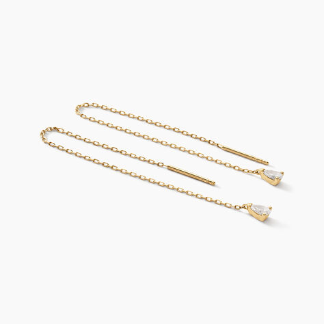 Boucles D'oreilles Pendantes Kirstin Or Jaune Diamant Synthétique - Boucles d'oreilles pendantes Femme | Histoire d’Or