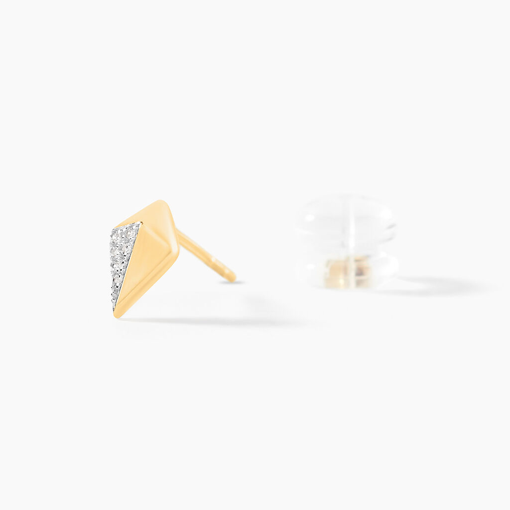 Boucles D'oreilles Puces Lizia Or Jaune Diamant - Clous d'oreilles Femme | Histoire d&rsquo;Or