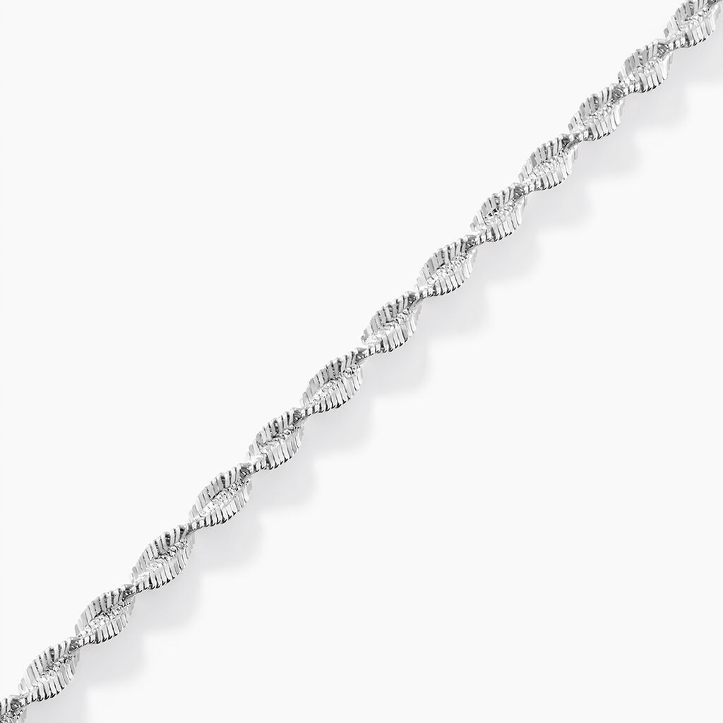 Bracelet Ciana Torsade Diamante Argent Blanc - Bracelets chaîne Femme | Histoire d’Or