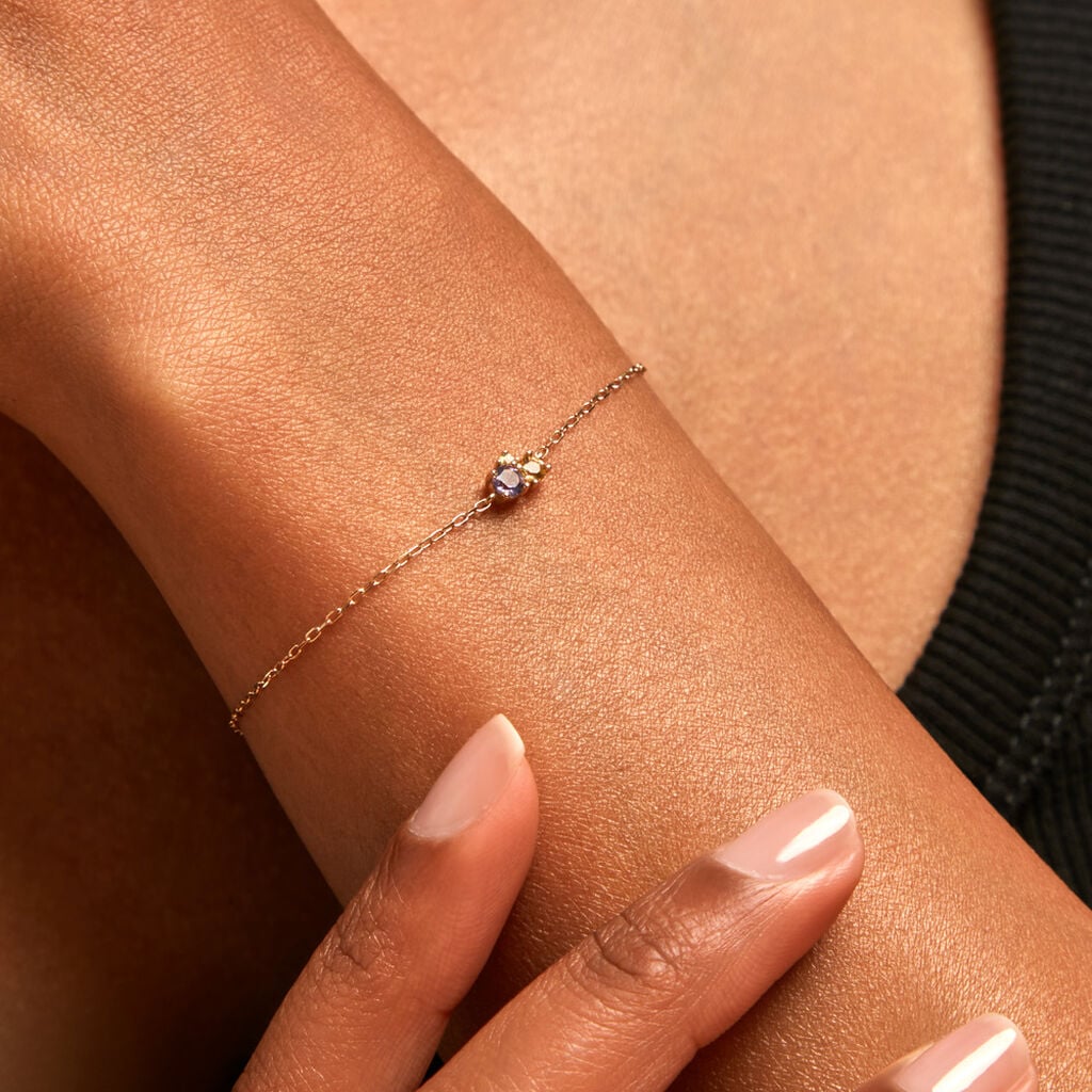 Bracelet Prisme Or Jaune Am&eacute;thyste Citrine P&eacute;ridot - F&ecirc;te des m&egrave;res Femme | Histoire d&rsquo;Or