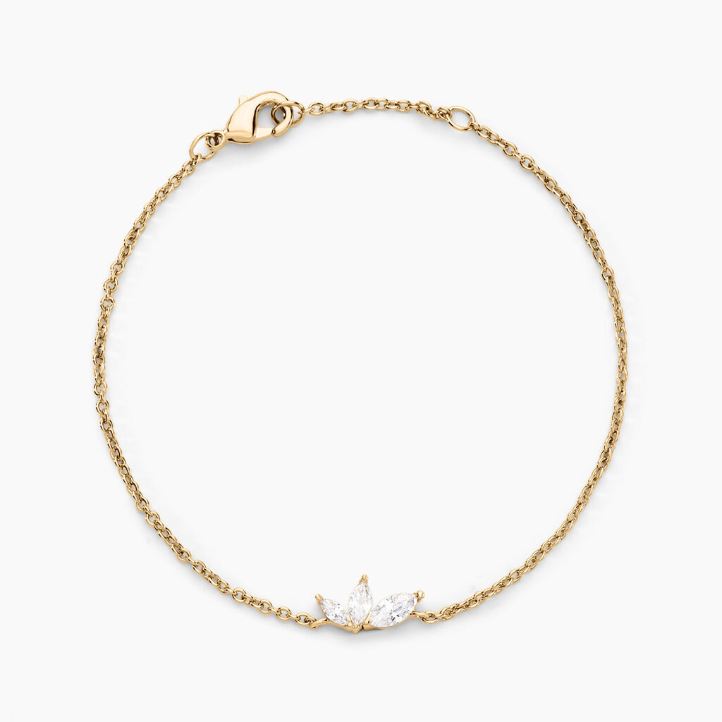 Bracelet Siona Plaque Or Jaune Oxyde De Zirconium - Bracelets Femme | Histoire d’Or