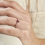 Bague Solitaire Accompagn&eacute; Or Rose Samanta Rhodolite - Bagues solitaires Femme | Histoire d&rsquo;Or