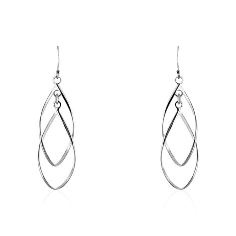 Boucles D'oreilles Pendantes Twisty Argent Blanc - Boucles d'oreilles fantaisie Femme | Histoire d’Or