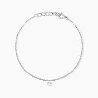 Bracelet Court Argent Blanc Constantin Oxyde De Zirconium