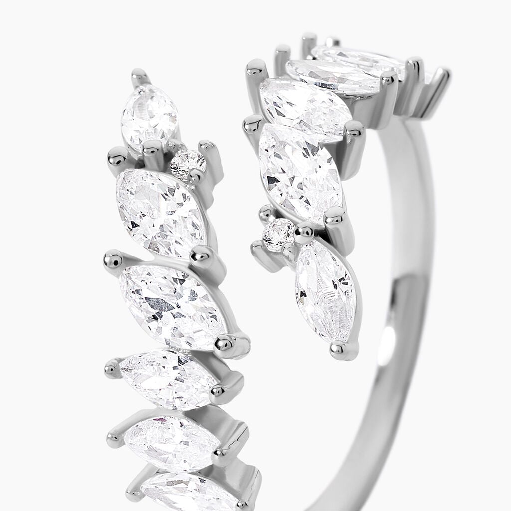 Bague Tapis Rouge Argent Blanc Oxyde De Zirconium - Bagues avec pierre Femme | Histoire d&rsquo;Or