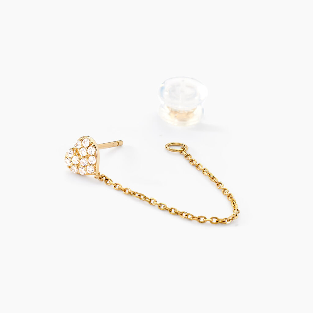 Boucles D'oreilles Pendantes Eclat D'amour Or Jaune Oxyde De Zirconium - Boucles d'oreilles pendantes Femme | Histoire d&rsquo;Or