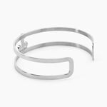 Bracelet Jonc Meysa Acier Blanc Strass - Bracelets joncs Femme | Histoire d&rsquo;Or