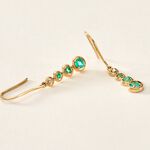 Boucles D'oreilles Pendantes Josephine Or Jaune Emeraude - Boucles d'oreilles pendantes Femme | Histoire d&rsquo;Or