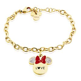 Bracelet Disney Acier Doré Cristaux - Bracelets fantaisie Femme | Histoire d’Or