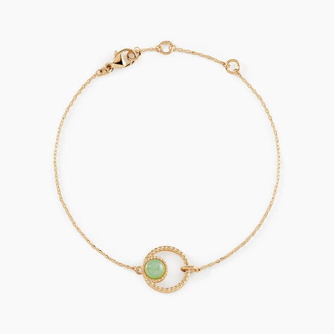 Bracelet Amalthea Plaqu&eacute; Or Dor&eacute; Aventurine Vert - Bracelets Femme | Histoire d&rsquo;Or