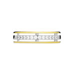 Alliance Serti Grains Ajoures Or Bicolore Diamant - Alliances Unisex | Histoire d&rsquo;Or