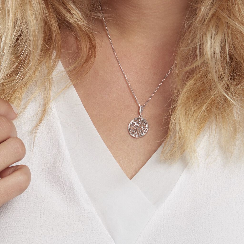 Collier Argent Plantain Oxydes De Zirconium - Colliers fantaisie Femme | Histoire d’Or