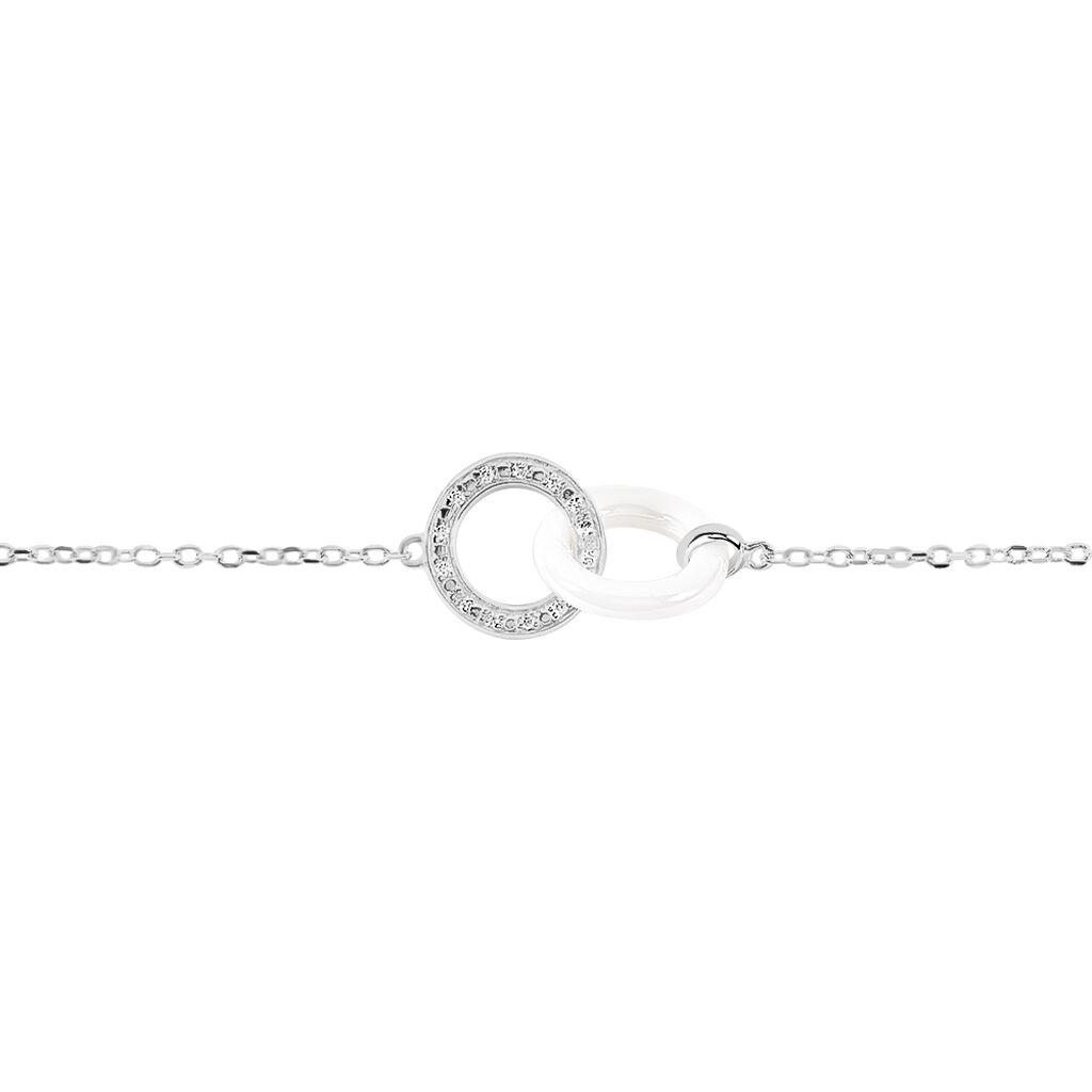 Bracelet Dina Argent Blanc Céramique Et Oxyde De Zirconium -  Femme | Histoire d’Or