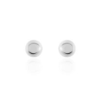 Boucles D'oreilles Puces Fidelia Boule Or Blanc