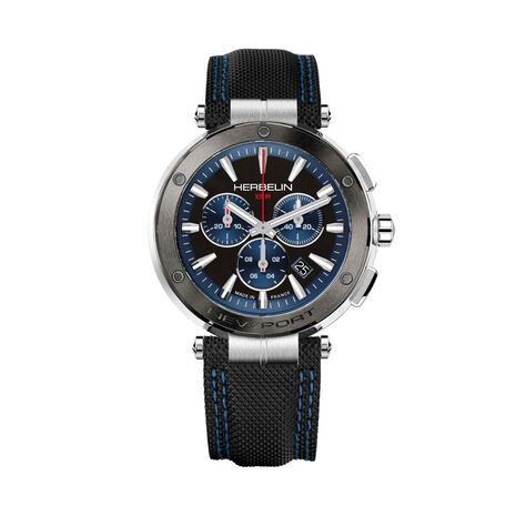 Montre Herbelin Newport Chrono Noir Et Bleu - Montres Homme | Histoire d&rsquo;Or