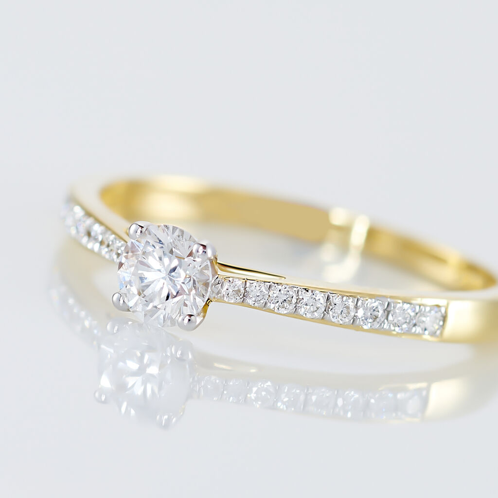 Bague Solitaire Hemera Or Jaune Diamant Synthetique - Bagues solitaires Femme | Histoire d&rsquo;Or
