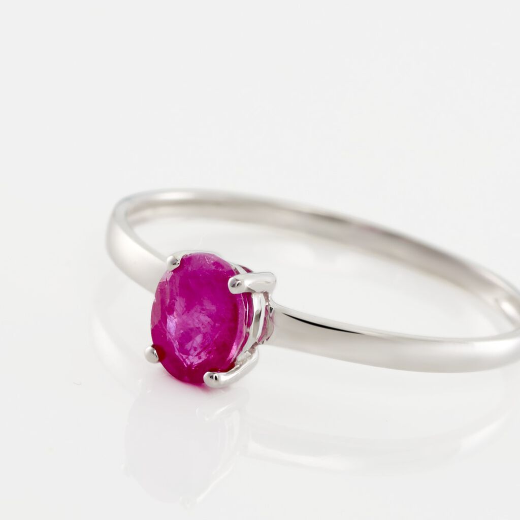 Bague Lily Or Blanc Rubis - Bagues solitaires Femme | Histoire d’Or