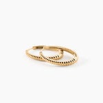 Cr&eacute;oles Ribbed Plaqu&eacute; Or Jaune - Cr&eacute;oles fantaisie Femme | Histoire d&rsquo;Or