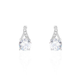 Boucles D'oreilles Pendantes Idylla Argent Blanc Oxyde De Zirconium - Boucles d'oreilles fantaisie Femme | Histoire d’Or