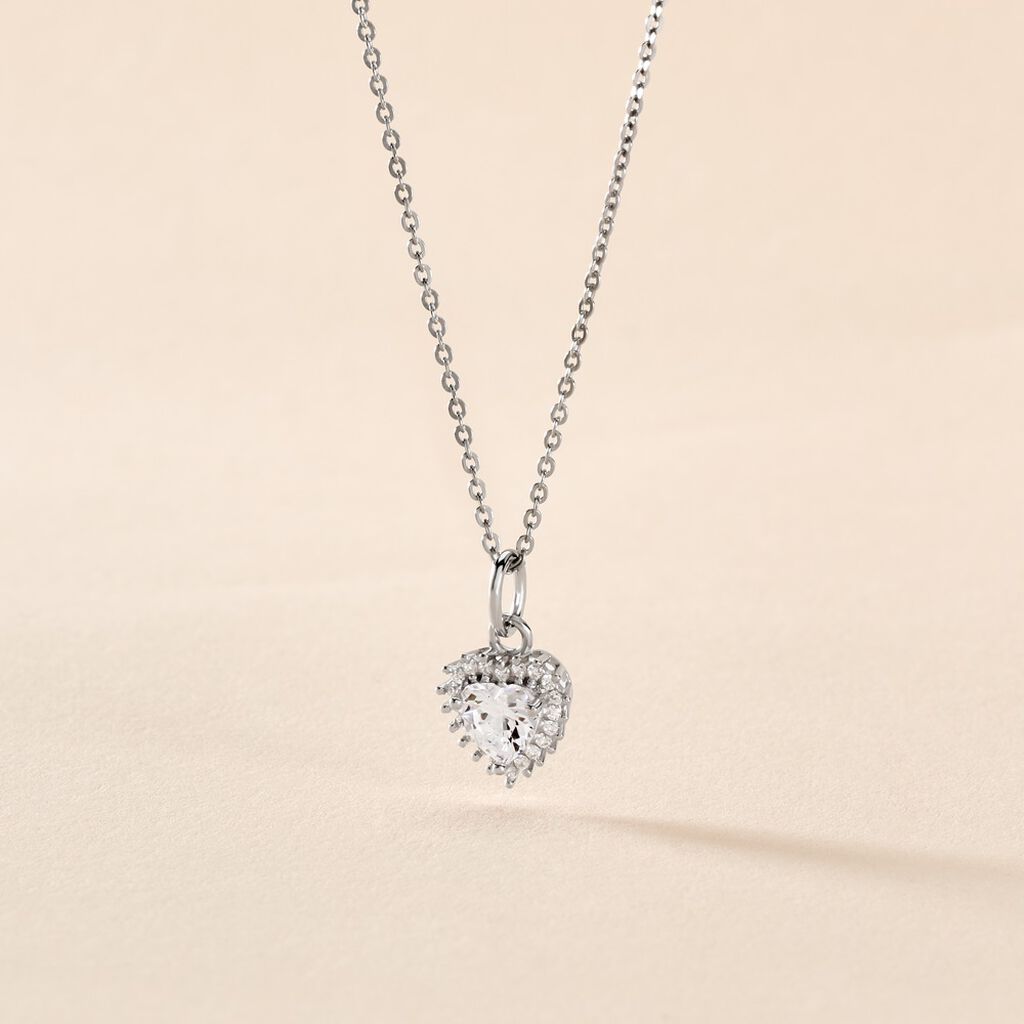 Collier Calvi Argent Blanc Oxyde De Zirconium - Colliers fantaisie Femme | Histoire d’Or