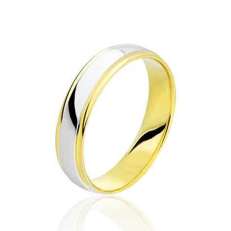 Alliance Miroir Ruban Plat Or Bicolore - Alliances Unisex | Histoire d&rsquo;Or