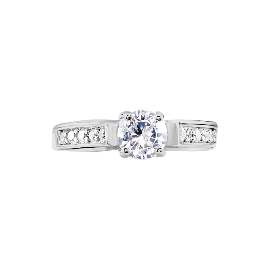Bague Solitaire Mady Argent Blanc Oxyde De Zirconium - Bagues solitaires Femme | Histoire d&rsquo;Or