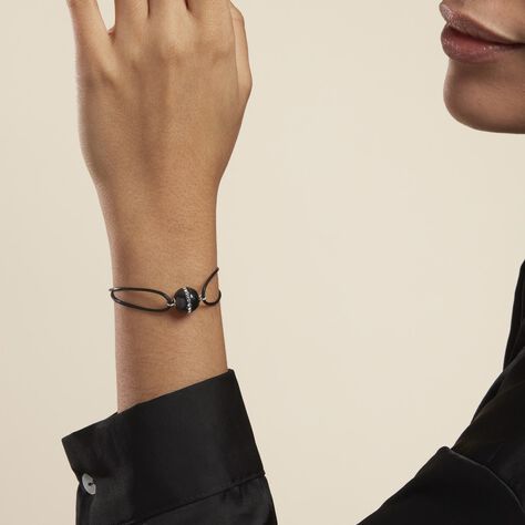 Bracelet Nina Cera Argent Blanc Strass Et Céramique - Bracelets cordon Femme | Histoire d’Or