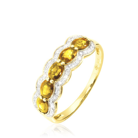 Bague Margaux Or Jaune Citrine Et Diamant - Bagues avec pierre Femme | Histoire d’Or