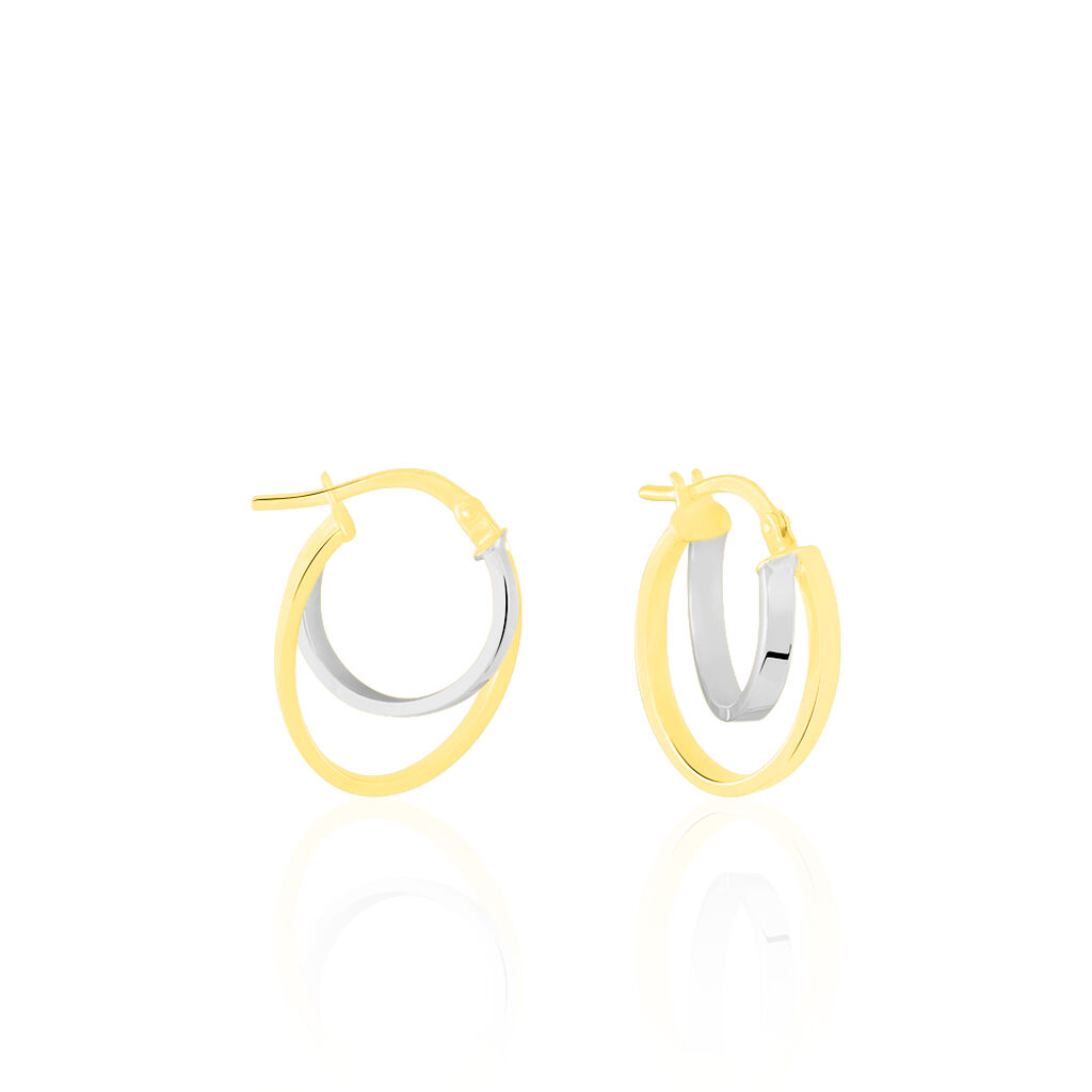 Créoles Aubrey Or Bicolore - Boucles d'oreilles créoles Femme | Histoire d’Or